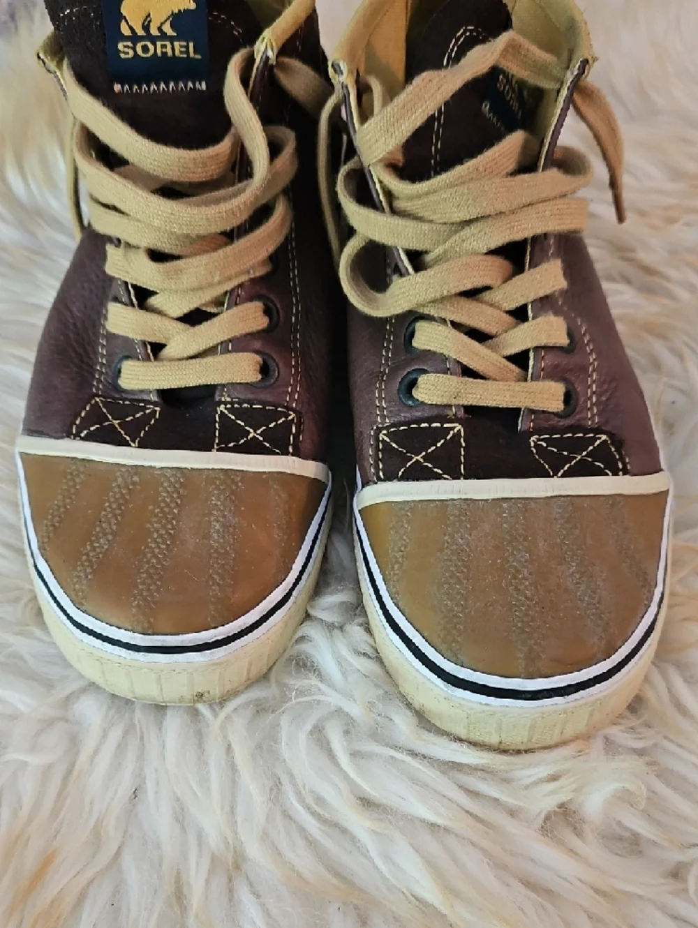 Men's Sorel Brown and Tan Lace-Up Waterproof Duck Boots